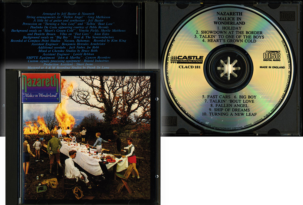 Nazareth / Malice In Wodnerland (Castle CLACD181) (NM/NM) CD [17][DSG]