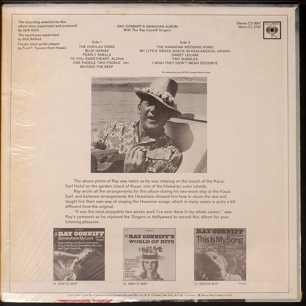 Ray Conniff / Hawaiian Album CS 9547 (NM/NM) [C2] 