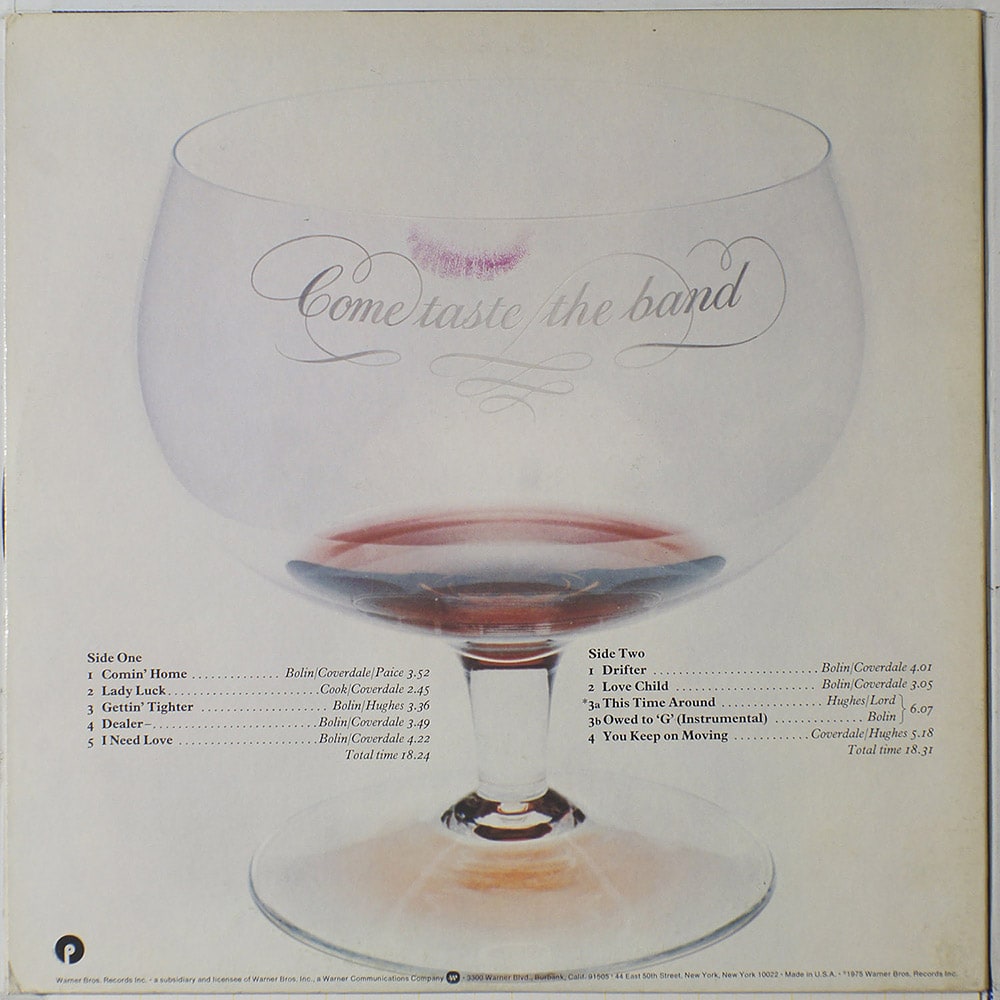 Deep Purple / Come Taste The Band / gatefold with insert [A3] Warner USA