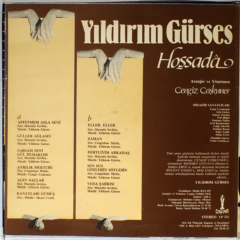Yildirim Gurses / Hos Sada (на турецком языке) (gatefold) [F3]