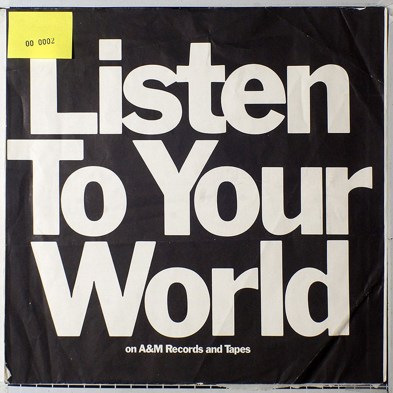 Generic inner sleeve 12" - A&M Records (Listen To Your World) (USA) вкладка д/пласт. [x002]
