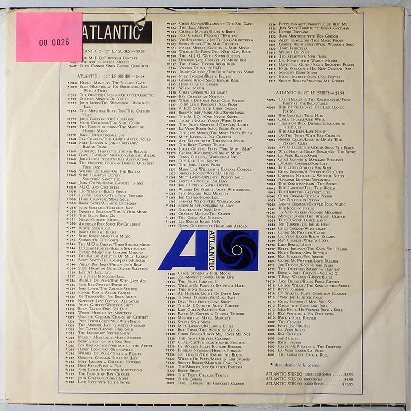 Generic inner sleeve 12" - Atlantic (jazz soul blues) (USA) вкладка д/пласт. [x026]
