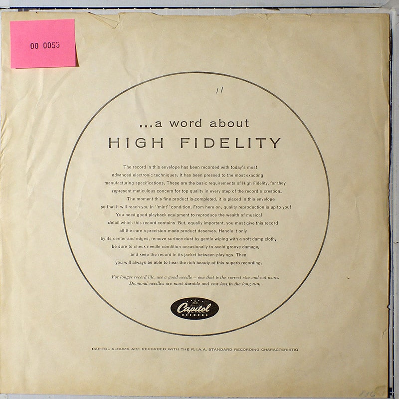 Generic inner sleeve 12" - Capitol Records (USA) вкладка д/пласт. [x055]