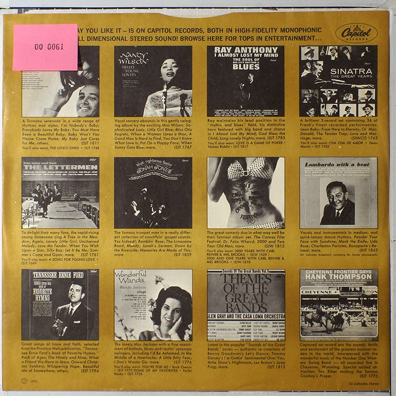 Generic inner sleeve 12" - Capitol Records (USA) вкладка д/пласт. [x061]