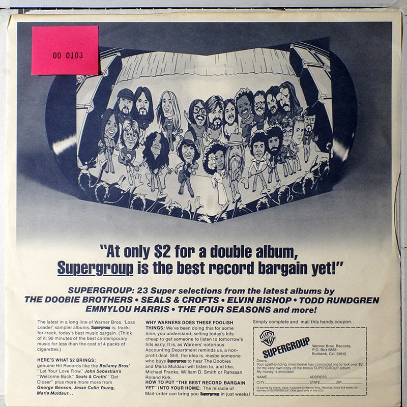 Generic inner sleeve 12" - Warner Bros. Records (1976) (USA) вкладка д/пласт. [x103]